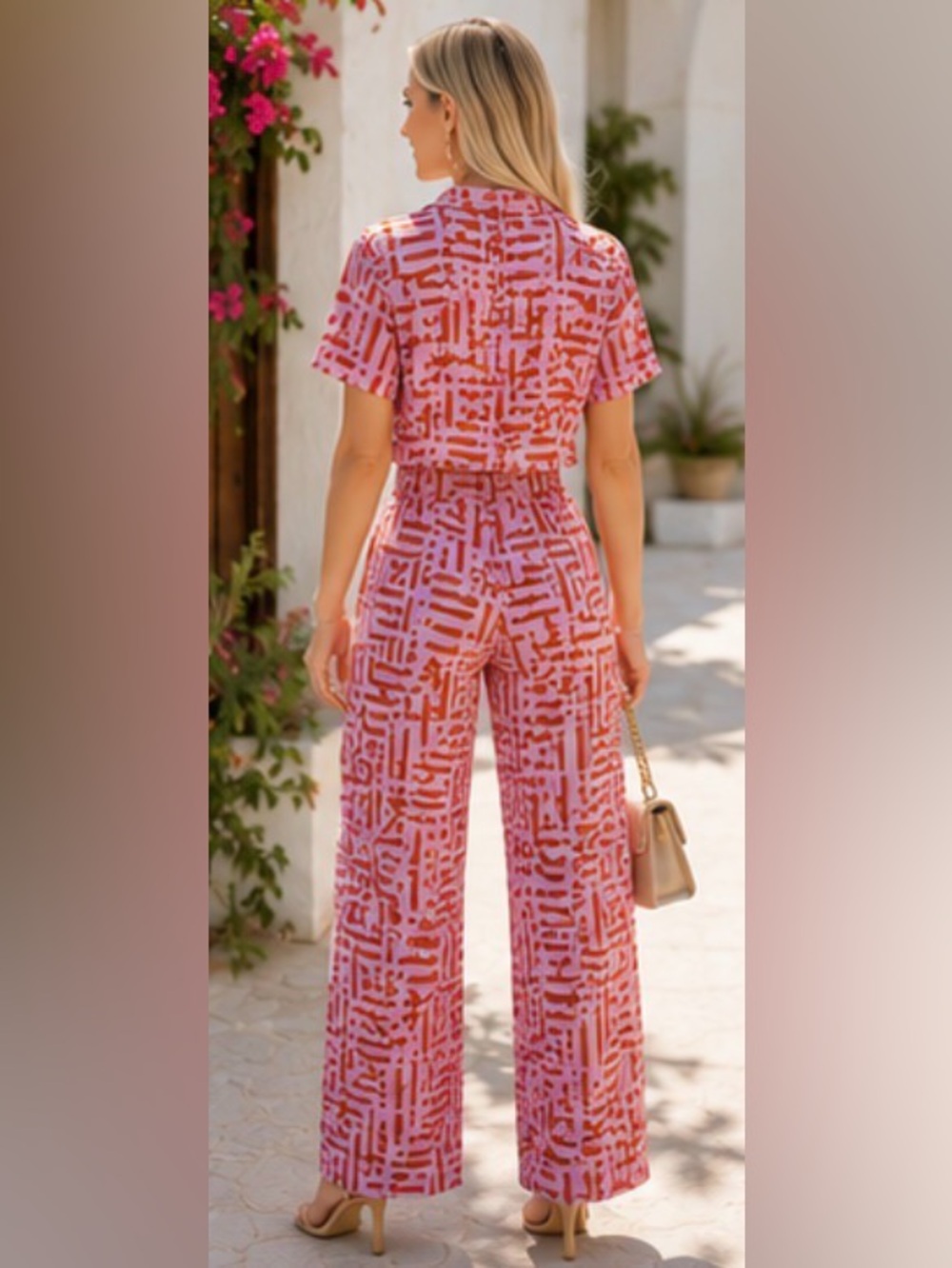 Anthropologie SELF CONTRAST 2 Pc Set Crop Top & Hi Waisted Pant Size XS NWT - Picture 4 of 10